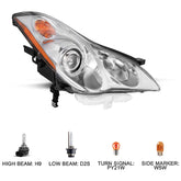 VehicleAid Headlights For 2008-2017 Infiniti EX35/EX37/QX50